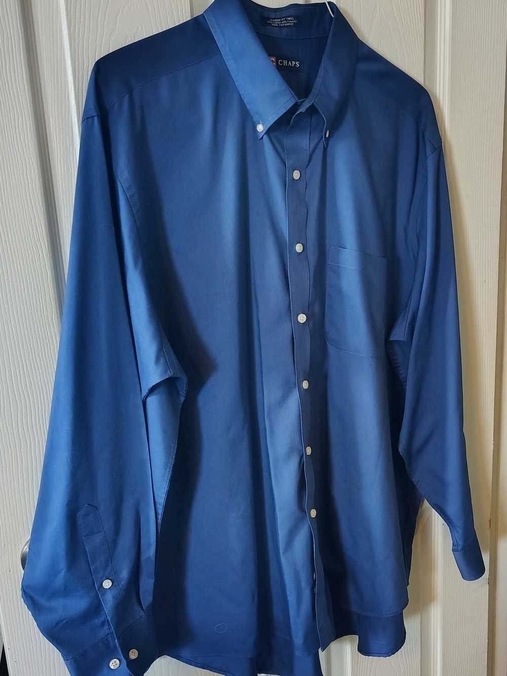 Chaps Men's Deep Blue Button-Down Dress Shirt